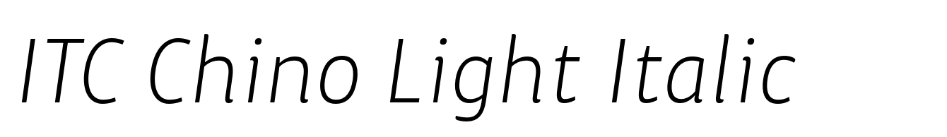 ITC Chino Light Italic